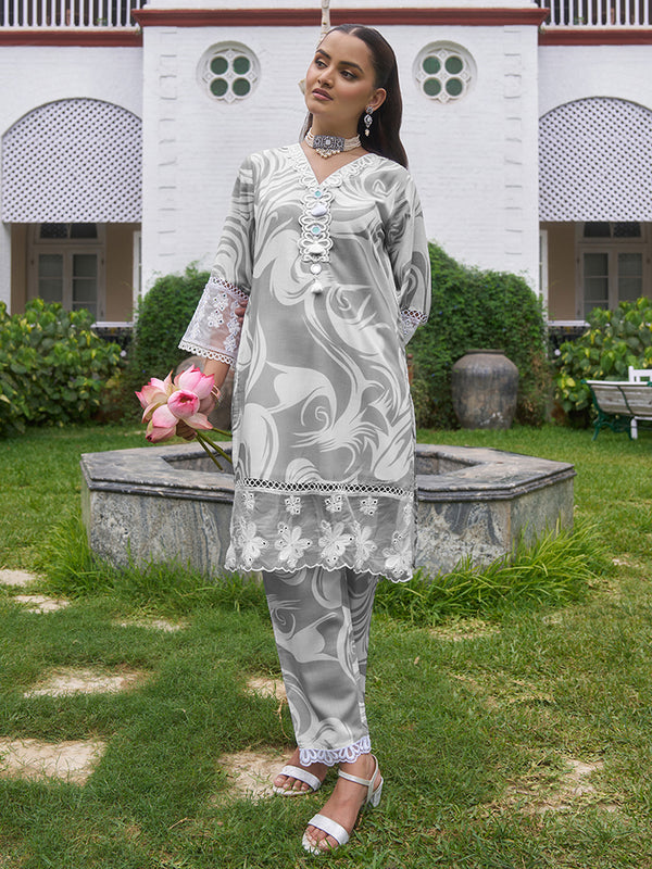 Elevate your everyday style with this stunning grey marble printed co-ord set. Shop Now!