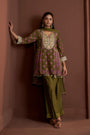 Green Korean Crepe Embroidered Kurta Set