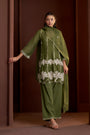 Green Mul Chanderi Embroidered Kurta Set