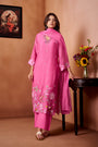 Pink Mul Chanderi Embroidered Kurta Set