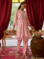 Pink Floral Jacquard Co-Ord Set