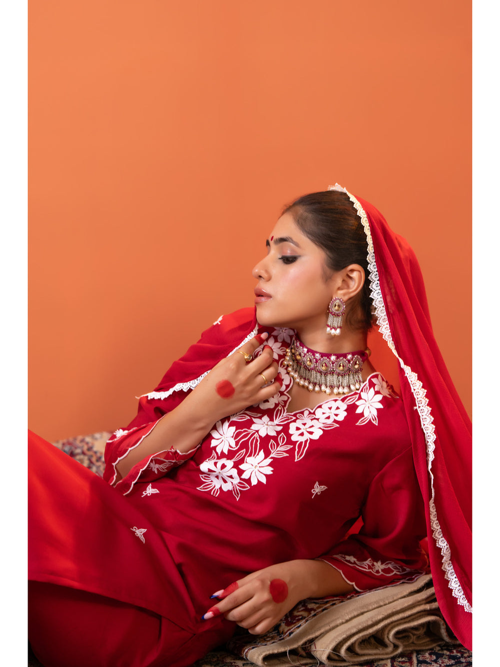This stunning attire is enhanced with beautiful floral embroidery. Shop Now!