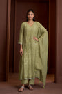 Sage Green Mul Chanderi Handwork Anarkali Set