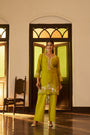 Citron Lime Mul Chanderi Floral Embroidered Co-ord Set