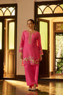 Pink Mul Chanderi Floral Embroidered Co-ord Set