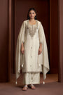 Pearl Ivory Organza Tissue Jacquard Sequin Embroidered Kurta Set