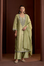 Green Organza Tissue Jacquard Sequin Embroidered Kurta Set
