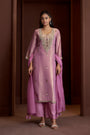 Pink Organza Tissue Jacquard Sequin Embroidered Kurta Set
