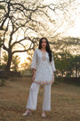 Pearl Ivory Cotton Cambric Schiffli Embroidered Co-ord Set
