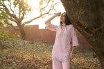 Blush Pink Cotton Cambric Schiffli Embroidered Co-ord Set