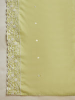 Pistachio Mist Mul Chanderi Schiffli Embroidered Anarkali Set