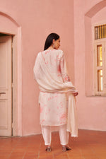 Blush Petal Mul Chanderi 3D Floral Embroidered Kurta Set