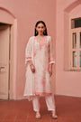 Blush Petal Mul Chanderi 3D Floral Embroidered Kurta Set